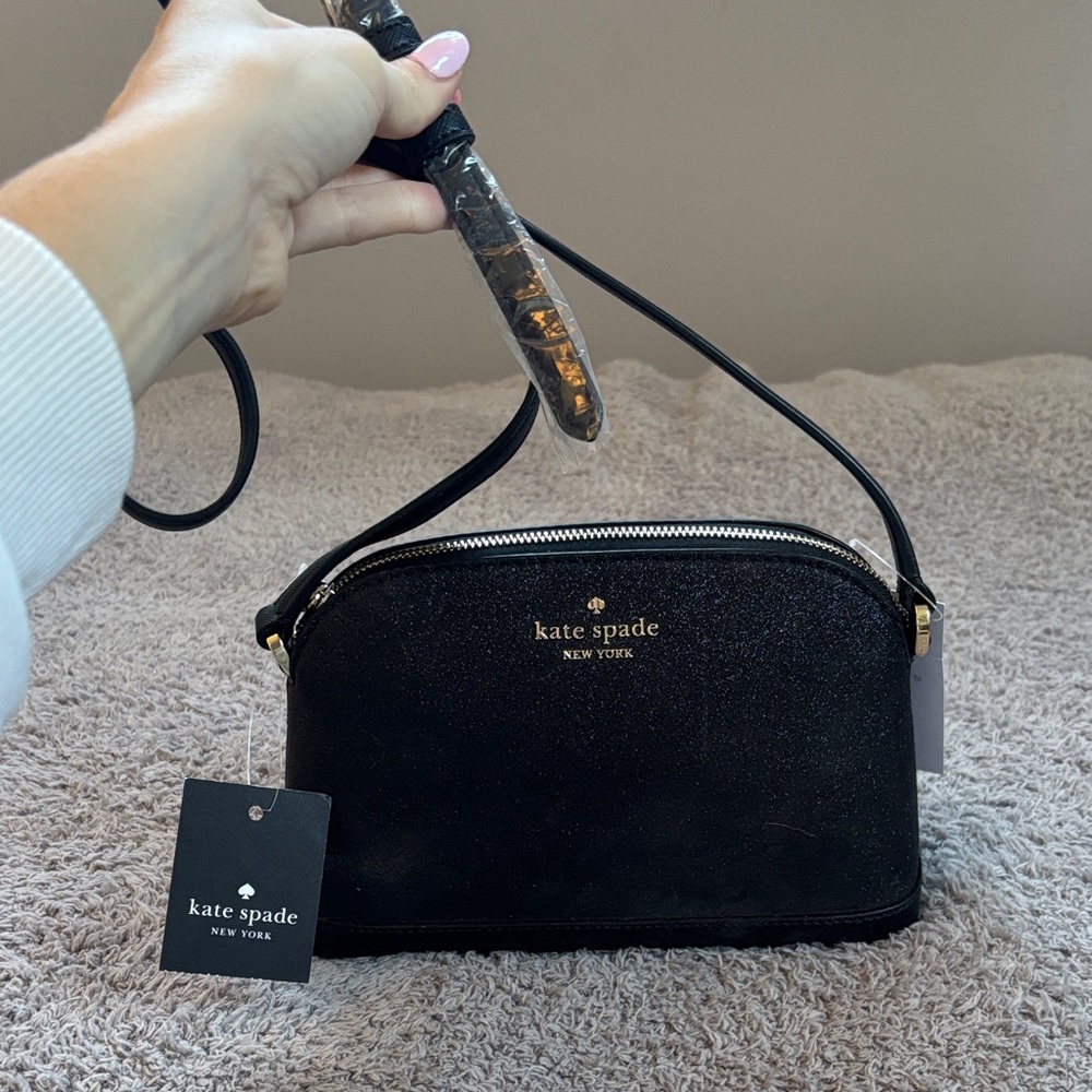 Kate Spade Black Crossbody Bag with Gold Accents